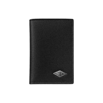 CARTIER Textured Calfskin Card Holder Women's Black