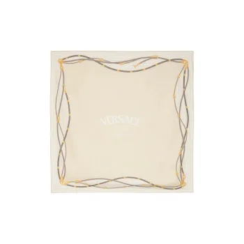 VERSACE Logo-print Silk Scarf