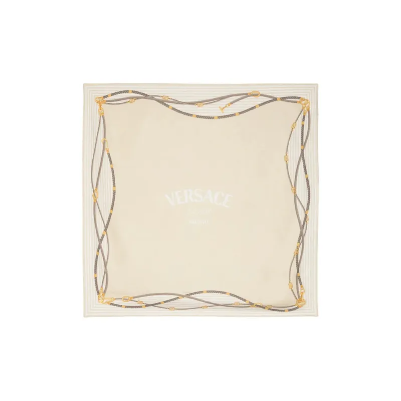 VERSACE Logo-print Silk Scarf-0