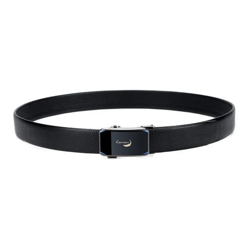 Crocodile Corset Belt With Automatic Buckle Top Grain Cow Leather Leather Belts Men's Width 3.5CM-1