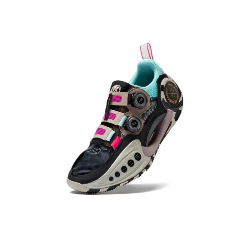 LINING WOW 9 Basketball Shoes Men Low Top Black/Blue/Pink-1