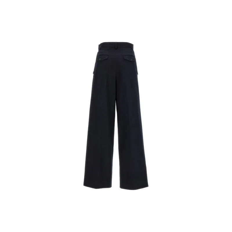 Lanvin High Waist Wide Leg Gabardine Trousers-1