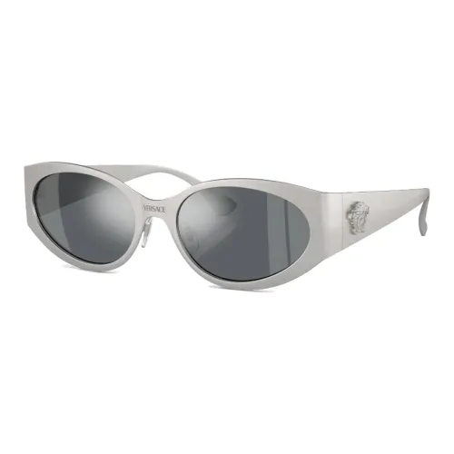 VERSACE Eyewear Logo-plaque Oval-frame Sunglasses