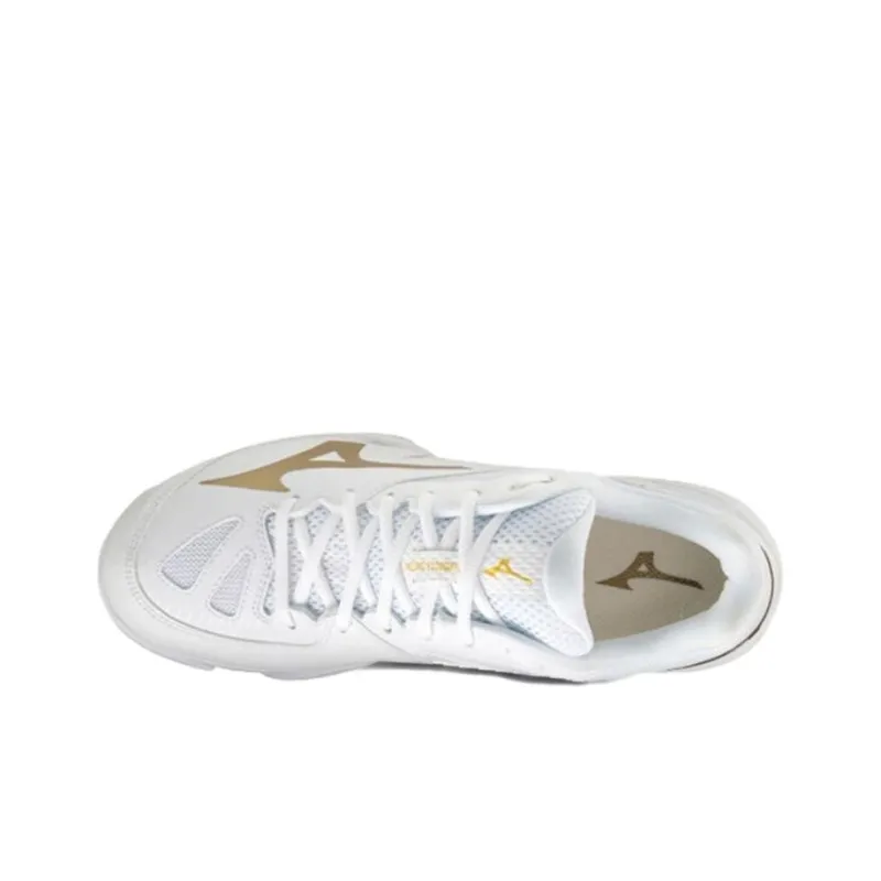 Mizuno Wave Claw 2 Anti-Slip And Wear-Resistant Breathable Low-Top Badminton Shoes Unisex White Gold-2