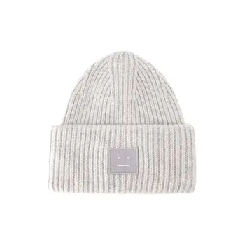 Acne Studios Logo Patch Ribbed Beanie