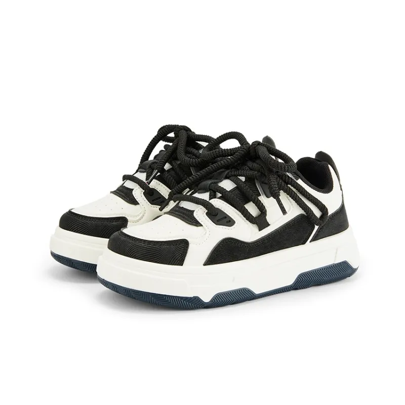 KARLIE KELLER Height Increasing Lightweight Breathable Water Resistant Low Top Skateboard Shoes Women's Black White-2