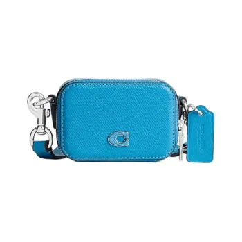 COACH Cow Leather Camera Bag, Shoulder Bag, Crossbody Bag Mini Men's Monterey Blue