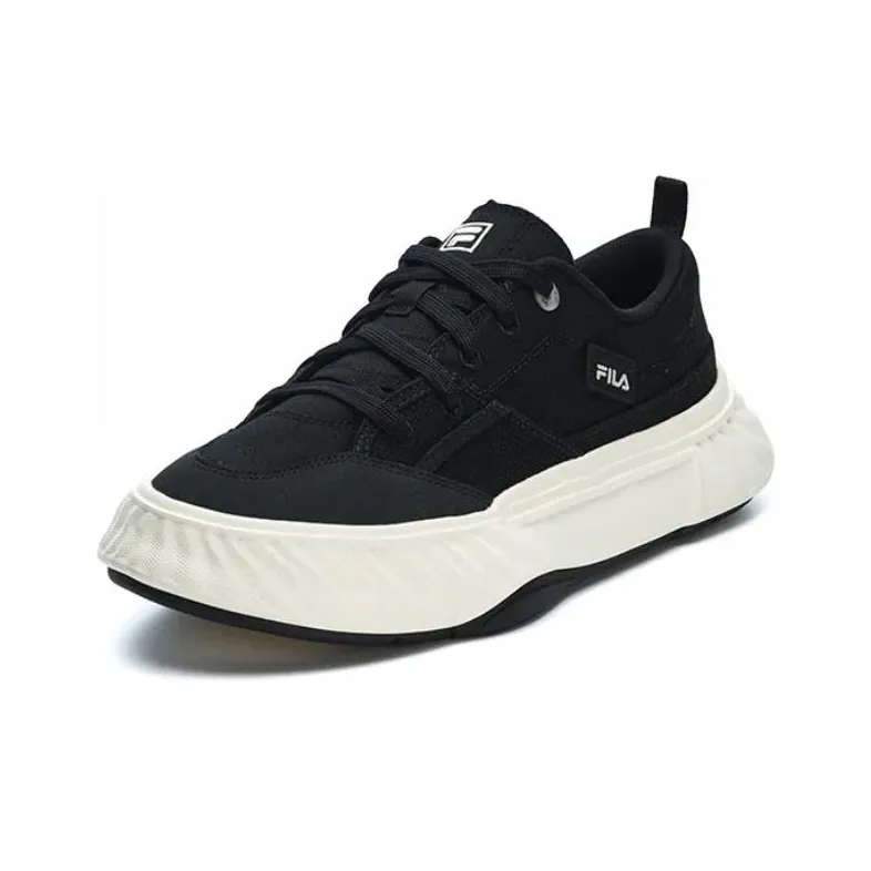 FILA Canvas Low NonSlip Durable Shoes 'Black White'-5