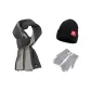 Gray Scarf+Light Gray Glove+Hats & Caps