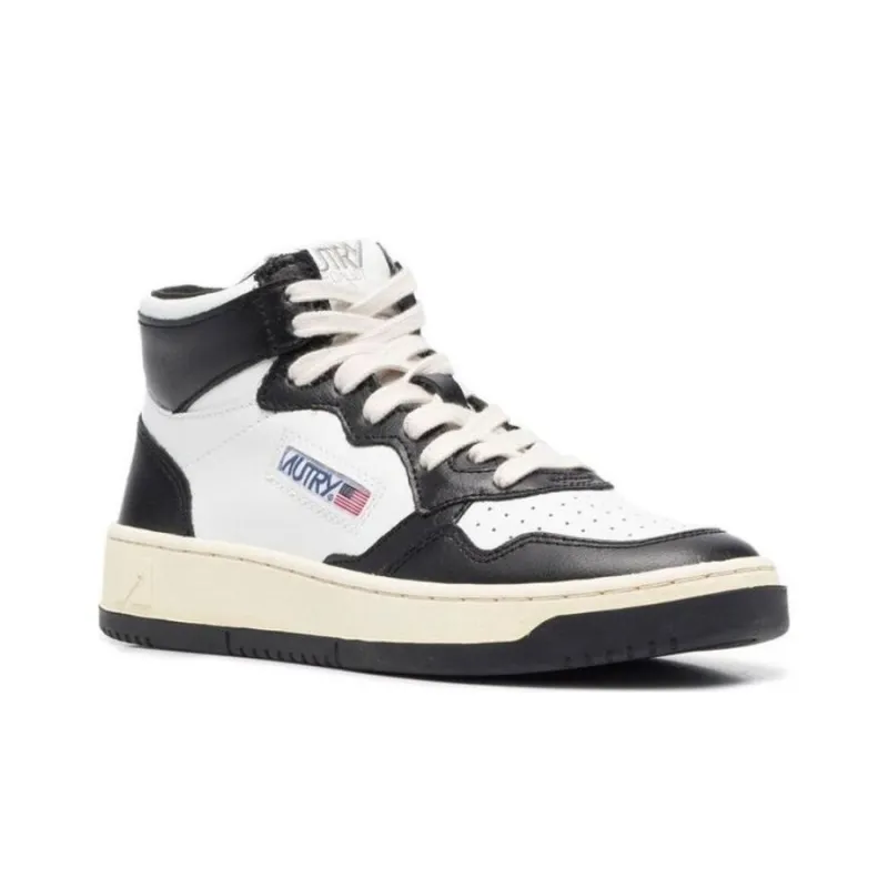 AUTRY Medalist Mid Bicolor 'White Black' Women's-1