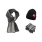 Gray Scarf+Dark Gray Glove+Hats & Caps
