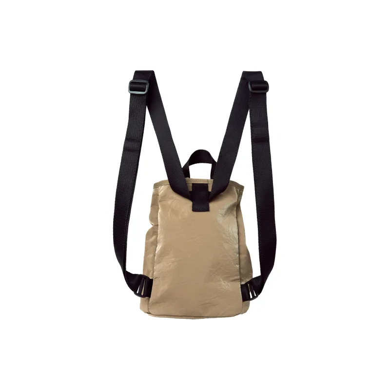 Emis Polyurethane Backpack Mini Unisex Beige-3