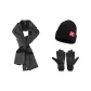 Dark Gray Scarf+Black Glove+Hats & Caps
