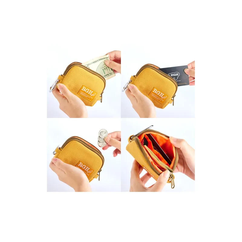 Rough Enough Canvas Canvas Bag Card Holder Coin Purse Regular Unisex Saffron-3