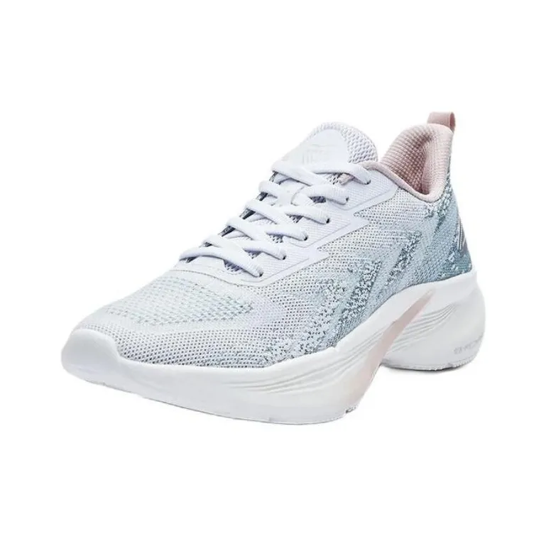 Erke Anti Slip Wear Resistant Low Top Running Shoes Women's White Green-1