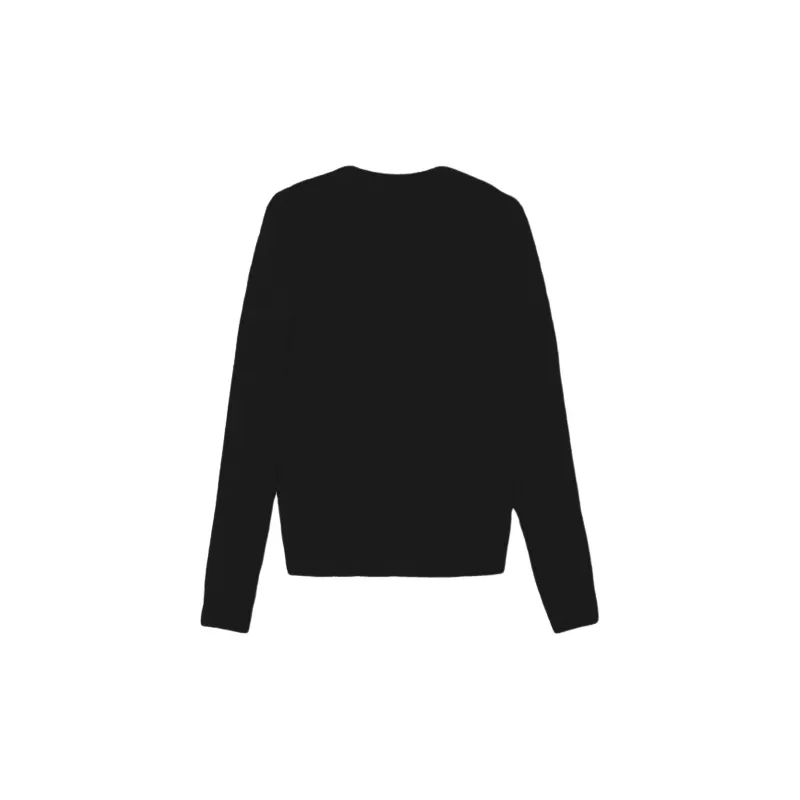 GANNI FW23 Brushed Alpaca O Neck Sweater Women's Black-1