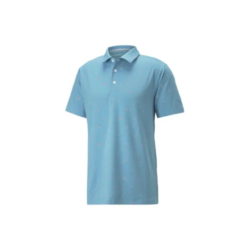 PUMA Golf Polo Shirts Men Sky Blue