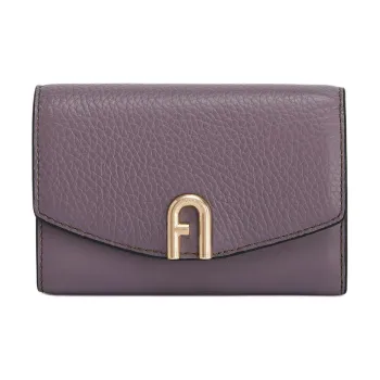 Furla Primula Grain Calfskin Wallet Medium Size Women's Radiant Purple