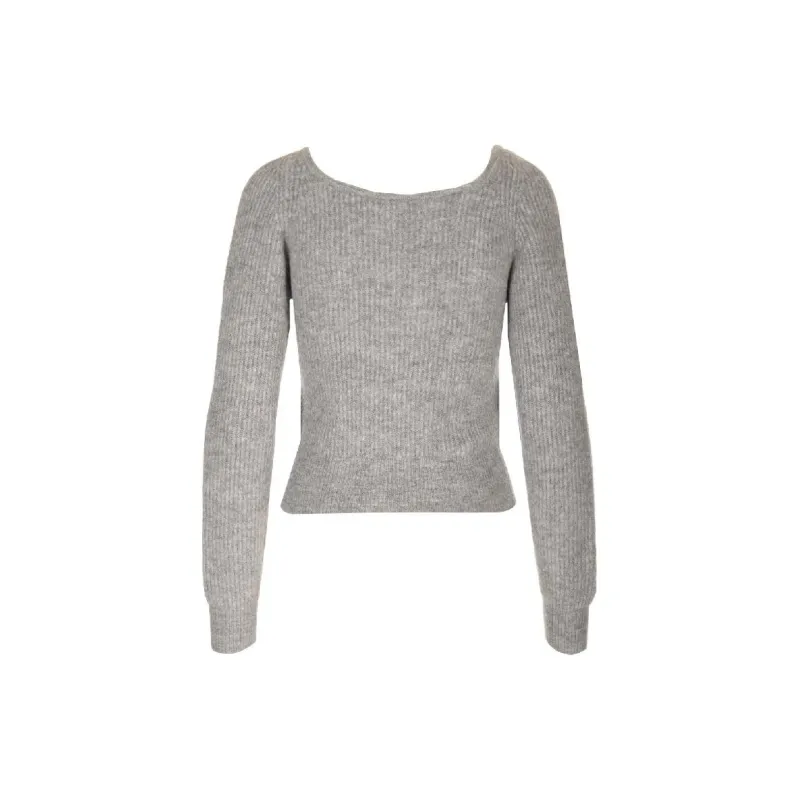 GANNI Logo Embroidered Sweetheart Neck Jumper-1