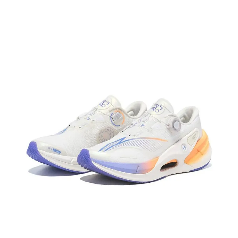 LiNing Furious Rider 7.0 PRO V2 Cushioning Lightweight Low Top Running Shoes Men's White Blue Orange-2