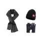Dark Gray Scarf+Navy Blue Glove+Hats & Caps