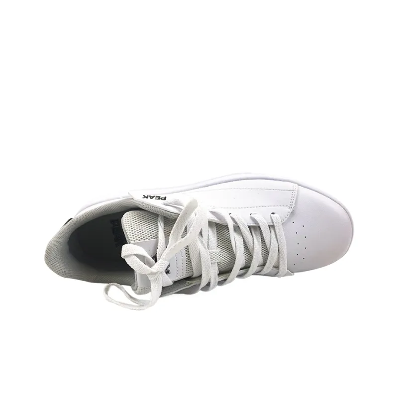 PEAK Anti Slip Wear Resistant Low Top Skateboard Shoes Men's All White/Black-1