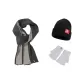 Gray Scarf+Light Gray Glove+Hats & Caps