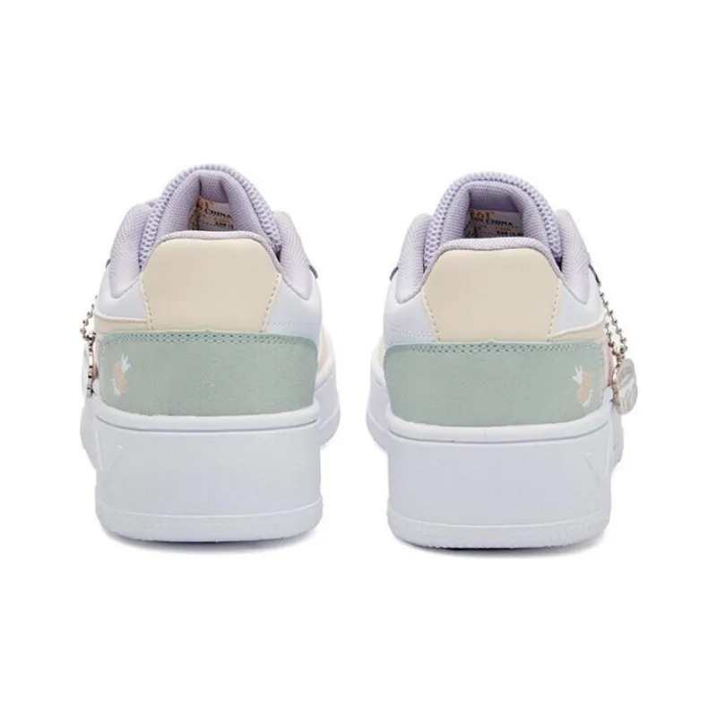 361° Fairy Anti Slip Wear Resistant Low Top Skateboard Shoes Women's White Purple-3