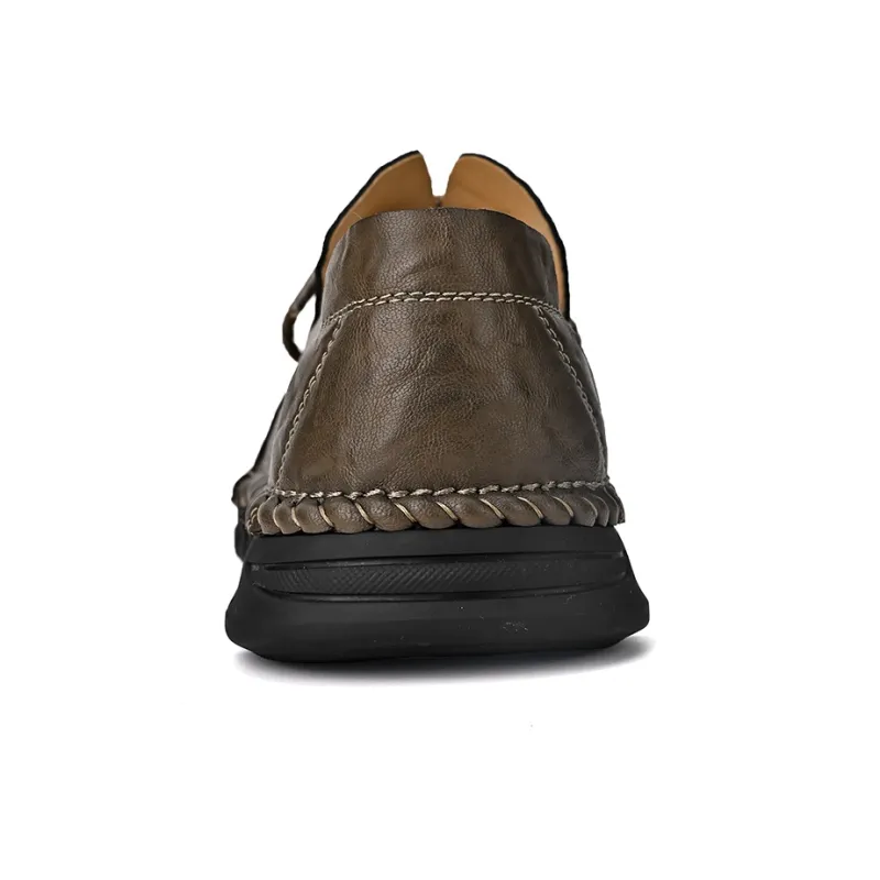 Laoks Men's Casual Shoes Men Low Top Black/Brown-6