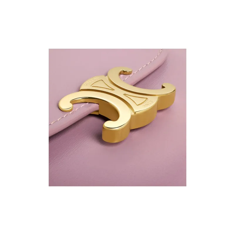 CELINE Triomphe Calfskin Wallet Small Size Women's Petal Pink-4