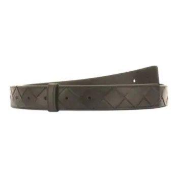 Bottega Veneta Woven Design Leather Belts Women's Brown