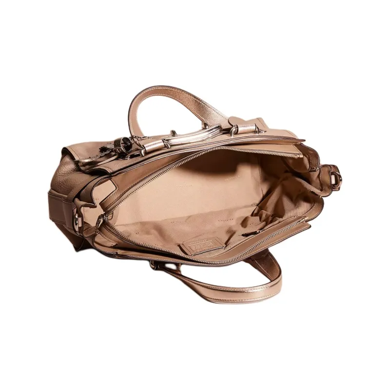 COACH Swagger Eggstone Grain Leather Handbag Shoulder Bag Crossbody Bag Large Size Women's Camel-2