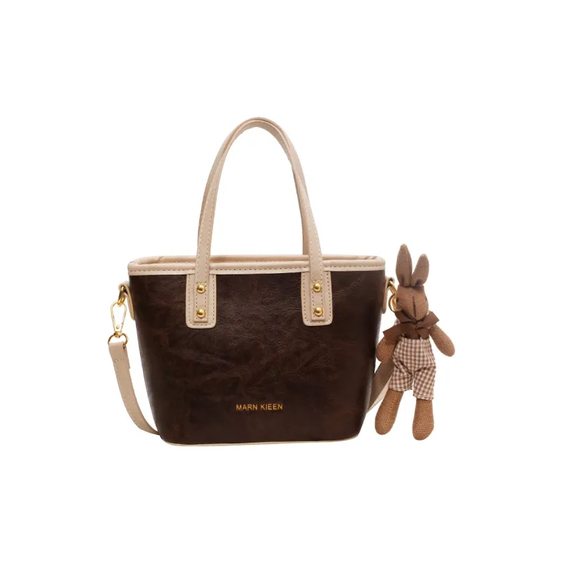 Morellybear Pu Tote Bag Shopping Bag One Shoulder Handbag Crossbody Bag Regular Women's Black/Brown/Coffee/Ecru-14