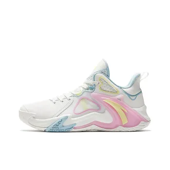 Anta Airspace 4 Anti Slip Wear Resistant Low Top Basketball Shoes Men's White Blue Pink