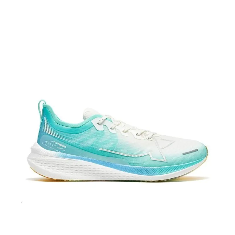 XTEP Two Thousand Kilometers 1.0 Slip Resistant Low Top Running Shoes Men's Sail White Aurora Green-1