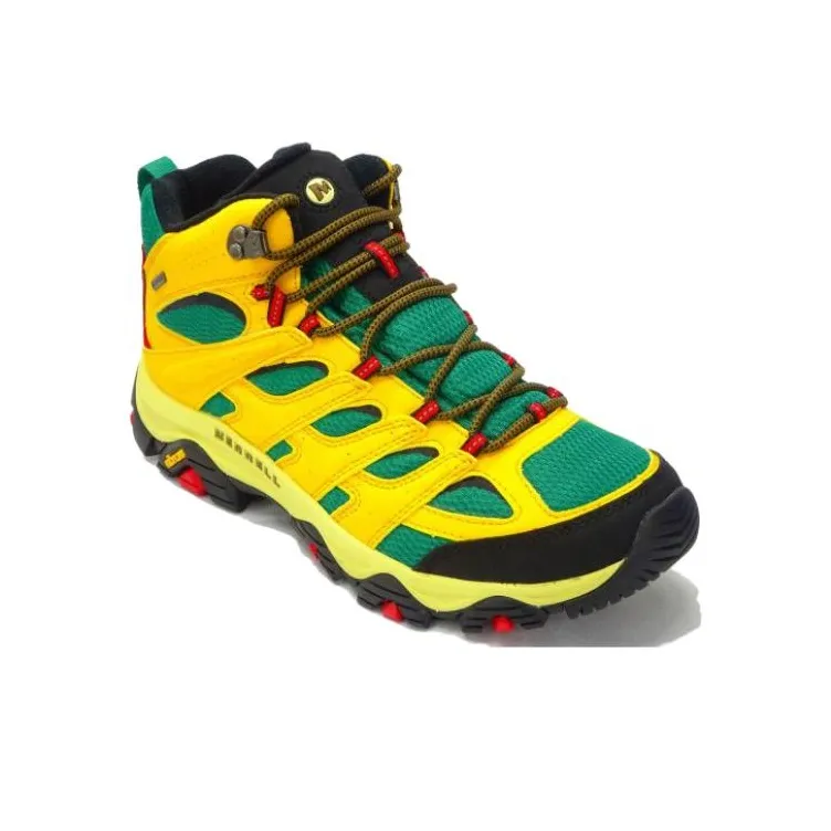 MERRELL MOAB 3 Abrasion Resistant Breathable High Top Outdoor Shoes Men's Yellow Green-1