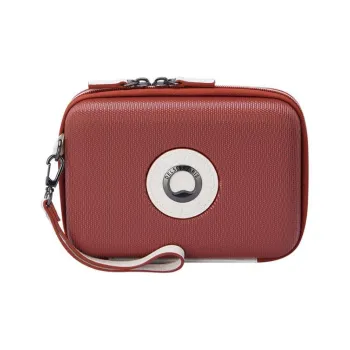 DELSEY PC Cell Phone Pouch Small Square Bag Handheld Shoulder Bag Crossbody Bag Small Size Unisex Terracotta