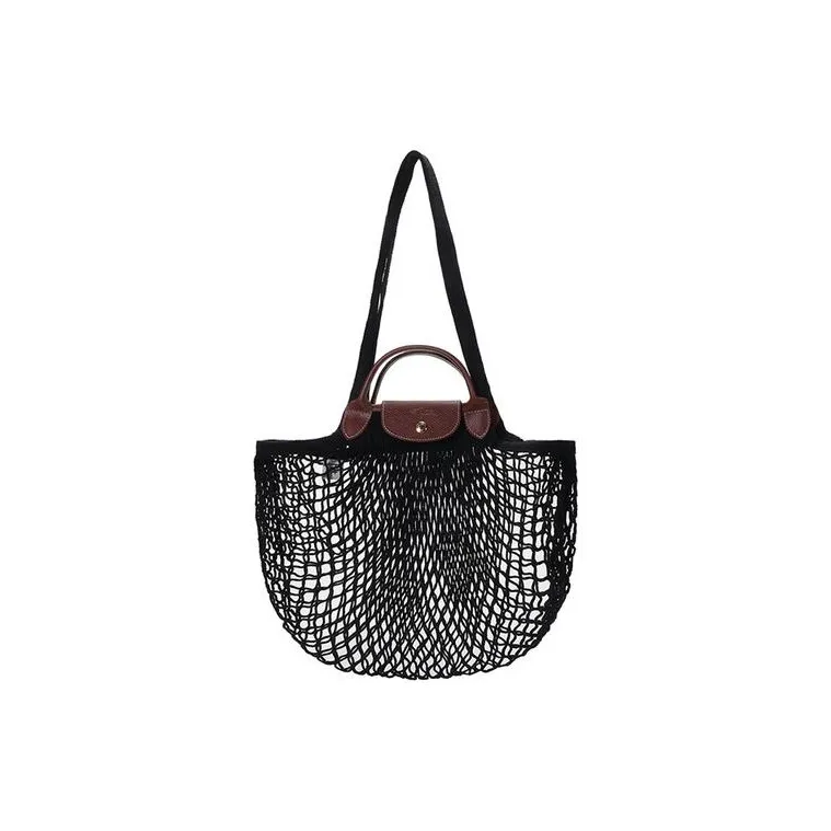 LONGCHAMP Le Pliage Filet Canvas Bag With Shopping Mesh Pocket Regular Women's Marine Blue-3