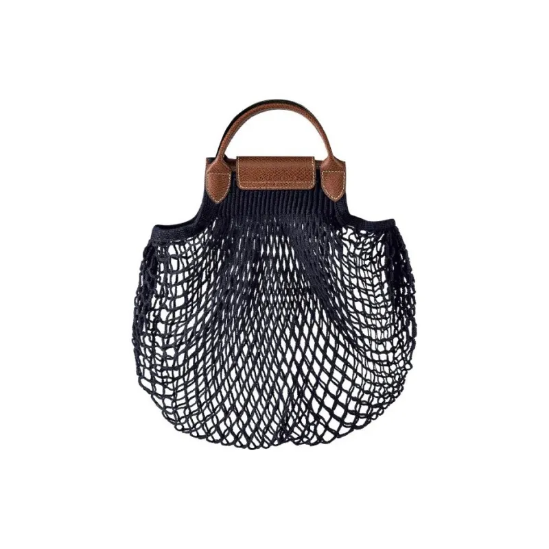 LONGCHAMP Le Pliage Filet Canvas Bag With Shopping Mesh Pocket Regular Women's Marine Blue-4