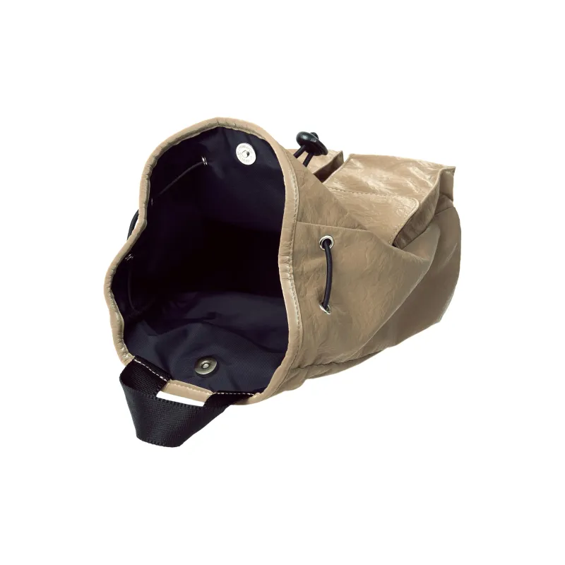 Emis Polyurethane Backpack Mini Unisex Beige-4
