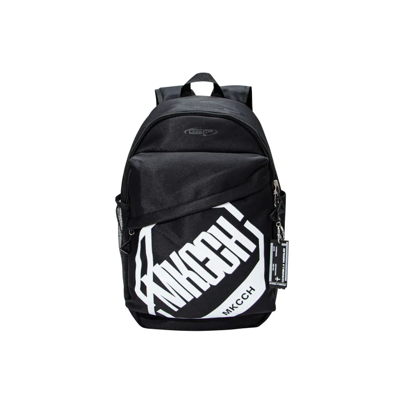 GF Nylon Backpack Large Size Unisex Black/White-0