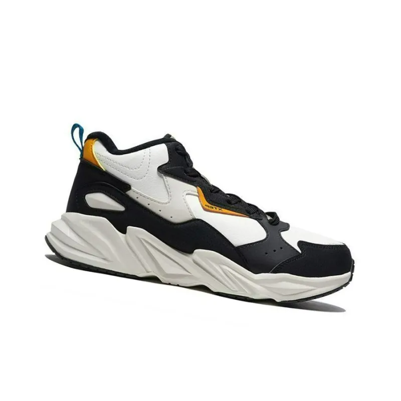 XTEP Anti Slip And Wear Resistant Warm Mid Top Casual Shoes Men's Black Orange-1