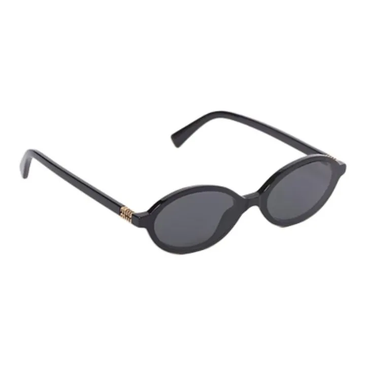 MIU MIU Acetate Irregular Shape Sunglasses Women's Black-1