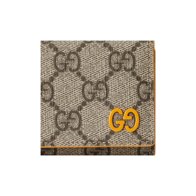GUCCI Canvas With Leather Wallet Mini Men's Beige & Ebony-6