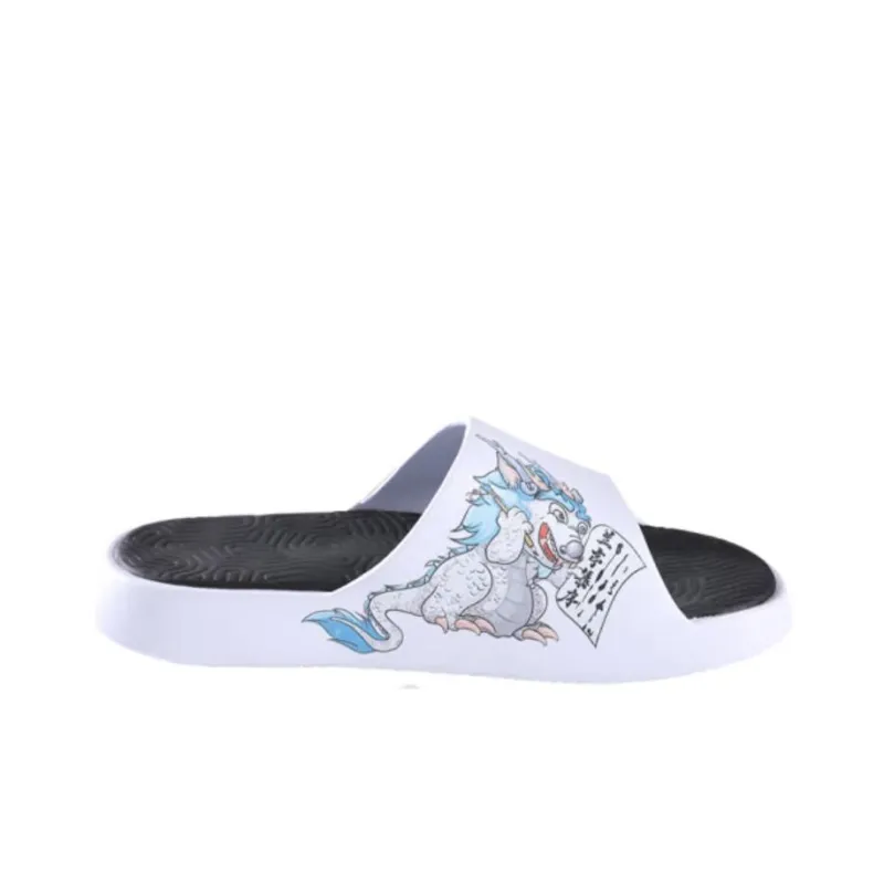 IDX x PEAK Tai Ji1.0 Quiet Slip Resistant Abrasion Resistant Slide Slippers Men's White Black-1