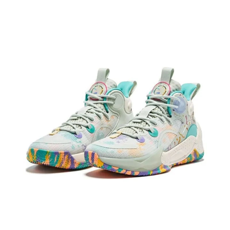 QIAODAN Busters 3Elite Abrasion Resistant Breathable High Top Basketball Shoes Men's Green-2