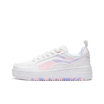 LiNing Floating Light Anti Slip Wear Resistant Low Top Skateboard Shoes Women's White Purple Pink