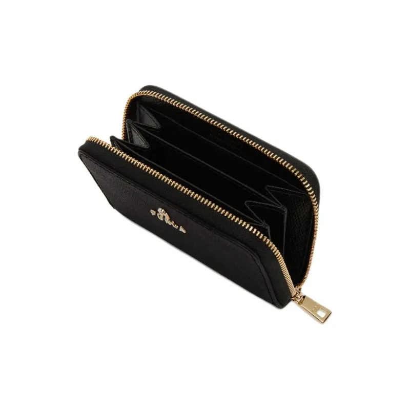 Furla Textured Leather Wallet Small Size Women's Black-2