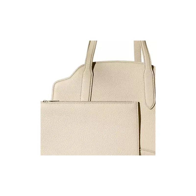 Loro Piana Sesia Leather Tote Bag Shopping Bag Shoulder Bag Crossbody Bag Handbag Medium Size Women's Beige-2