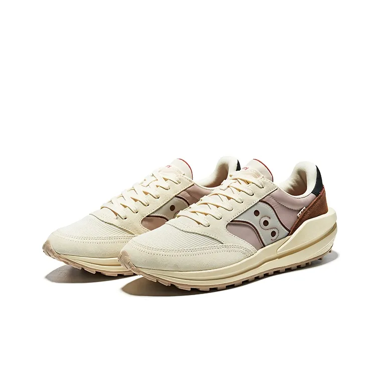Saucony JAZZ RENEW Anti Slip Wear Resistant Low Top Casual Running Shoes Unisex Beige Brown-2